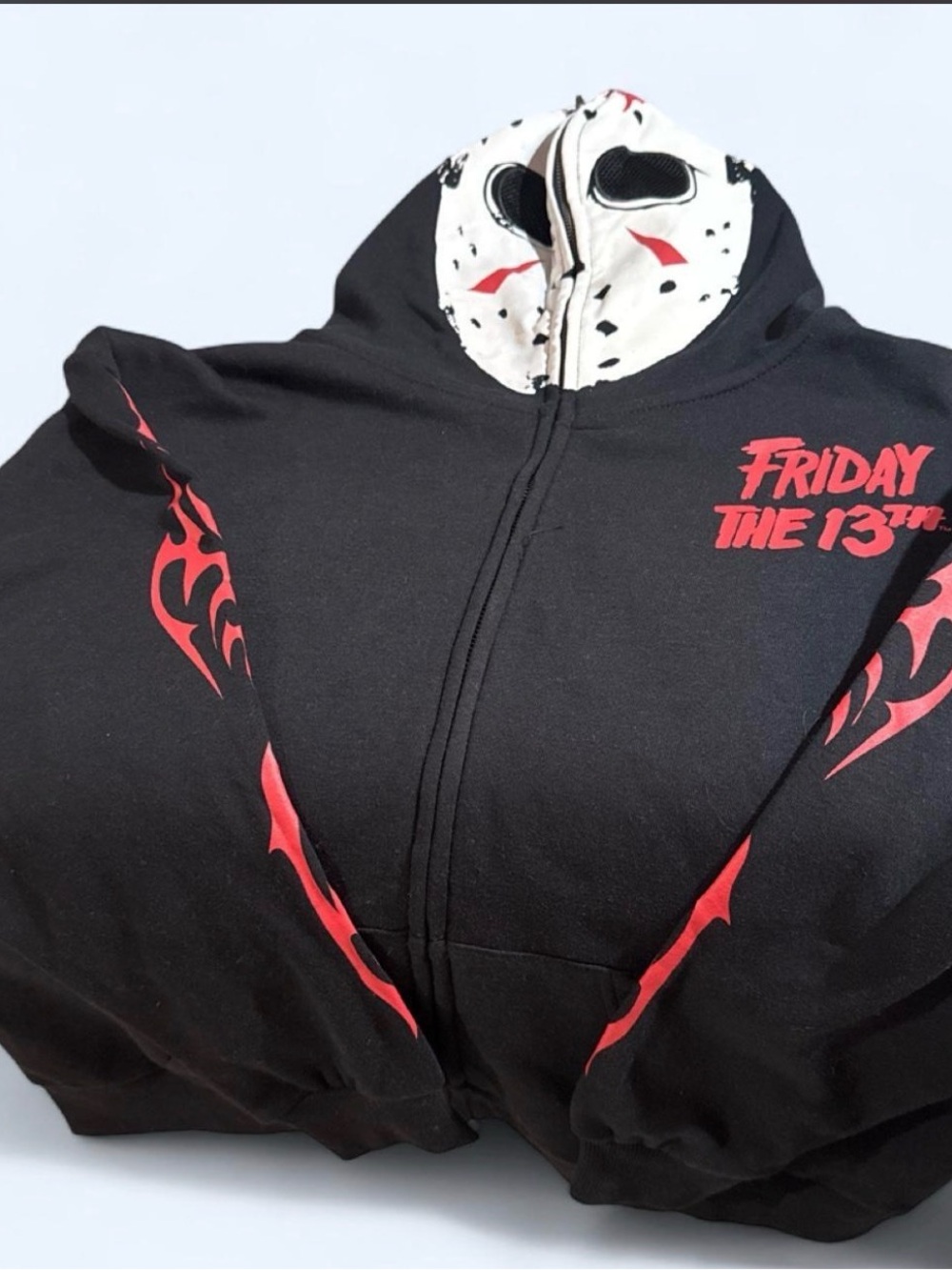 NWT Friday the 13th' Zip Hoodie with Masked Hood
Available XS and Large